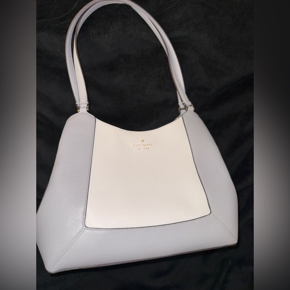 kate spade New York lena Colorblock Pebb Mountain Gray Shoulder Bag Purse - Picture 1 of 14